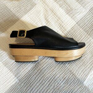 XPERIMENTAL Platform Slingback Sandals in Japanese Geta style